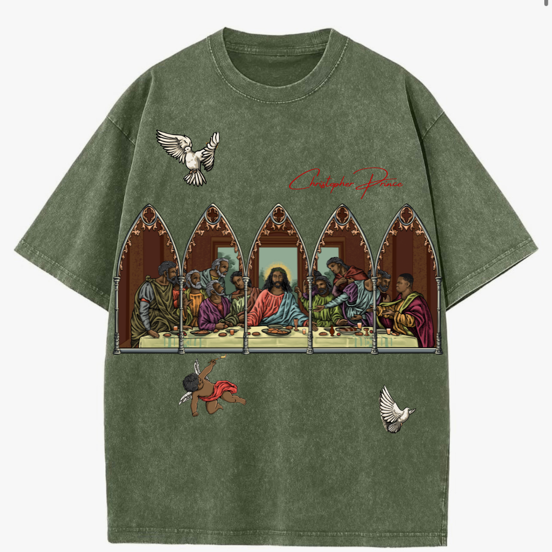 Last Supper T-Shirt (Acid Olive Green)