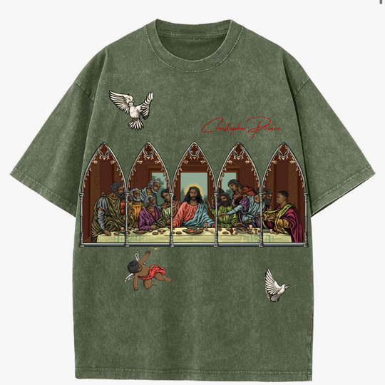 Last Supper T-Shirt (Acid Olive Green)