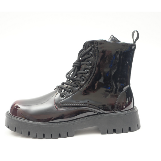 CROWN BOOTS (SHINY BLACK/RED)